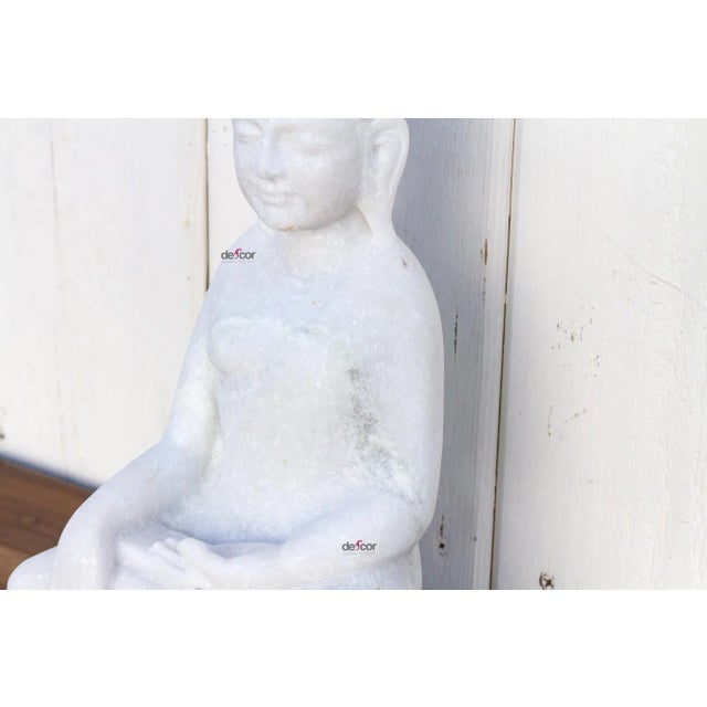 Stone Shan Style Burmese White Buddha For Sale - Image 7 of 11