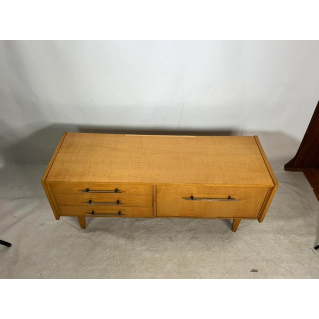 For sale is this very cool vintage vanity that is made out of maple, The vanity is missing the mirrors.