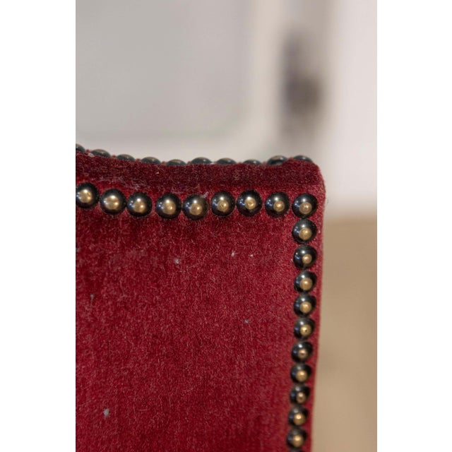 Burgundy Pair of 19th Century French Arm Chairs For Sale - Image 8 of 14