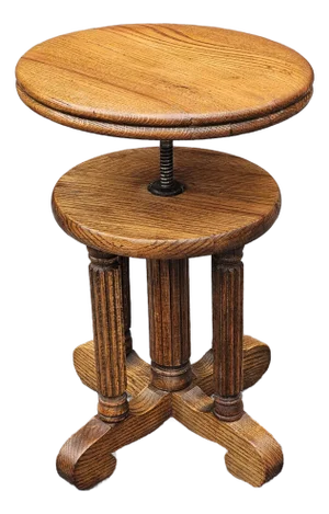 Late 19th Century Victorian Oak Adjustable Height Revolving Piano Stool