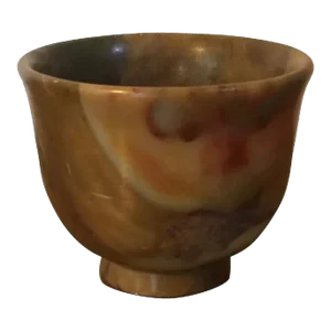 Antique 19th Century Chinese Carved Agate Stone Wine Cup