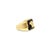 Contemporary Eagle Head Onyx Gold Ring 14k Yellow Gold, Size 7 For Sale - Image 3 of 5