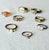 Mid-Century Modern Vintage Style Mini Charm Ring Collection, Mixed-Metal Costume Jewelry For Sale - Image 3 of 17