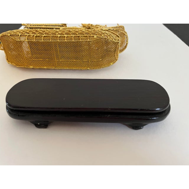 Gold Dragon Boat on Stand, C1950 For Sale - Image 10 of 12