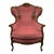 Victorian Style Rose Pink Wingback Chair For Sale