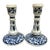 Vintage MCM Delft Blue Hand Painted Candlestick Holders-Set of 2 For Sale