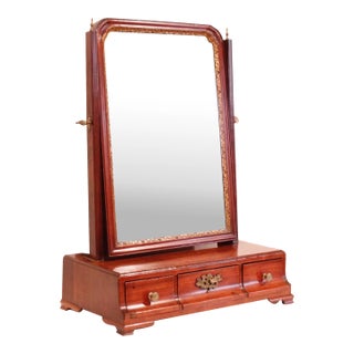 Georgian Period Walnut and Parcel Gilt Dressing Mirror For Sale