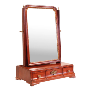 Georgian Period Walnut and Parcel Gilt Dressing Mirror