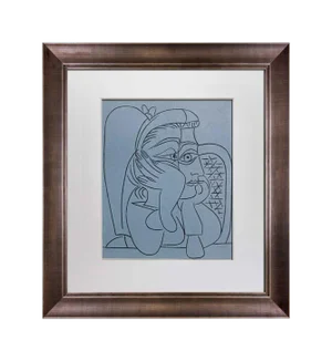 Pablo Picasso Linogravure Ltd Edition - "Femme Accoudee" 1959 W/Frame