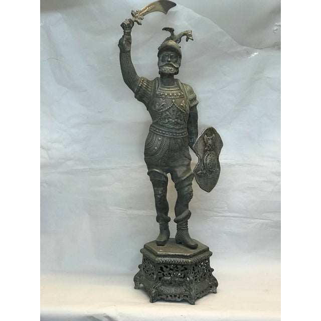 Antique Conquistador Metal Statue Chairish