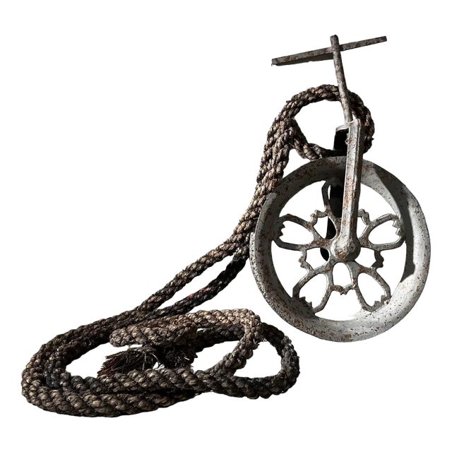 Antique Meiji Era Metal Pulley, Japan For Sale