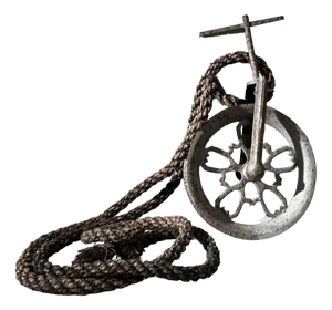 Antique Meiji Era Metal Pulley, Japan