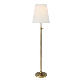 Thomas O'Brien by Visual Comfort Signature Bryant Table Lamp in Hand-Rubbed Antique Brass with Linen Shade For Sale