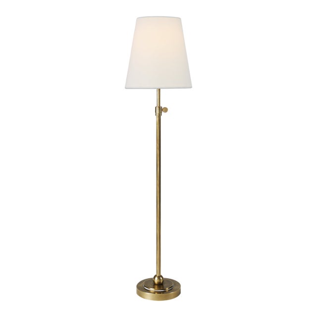 Thomas O'Brien by Visual Comfort Signature Bryant Table Lamp in Hand-Rubbed Antique Brass with Linen Shade For Sale