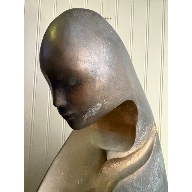Rare Angelo Basso Bronze Sculpture “Mother and Child” Limited Edition Viii/Ix For Sale - Image 4 of 11