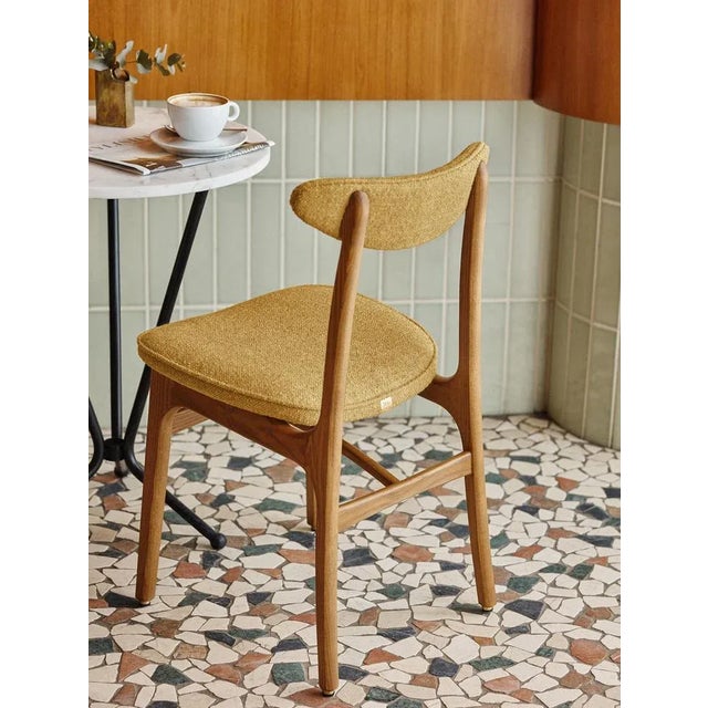 Chair in Boucle Bottle Green and Natural Wood, 2023 For Sale - Image 3 of 6