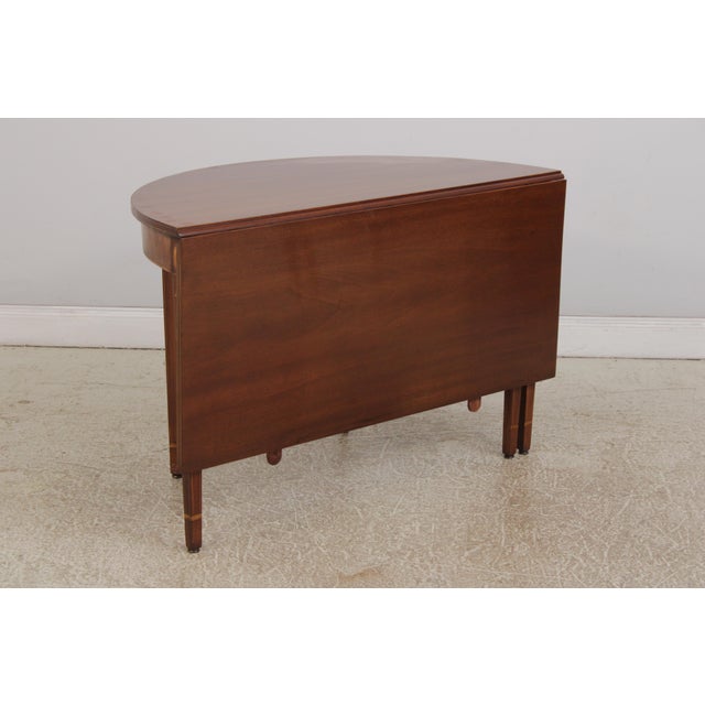 1950s Vintage Mahogany Inlaid Gate Leg Dining Table For Sale - Image 5 of 18