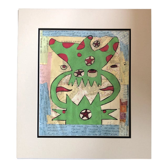 Original Abstract Wayne Cunningham Collage/Painting Signed For Sale