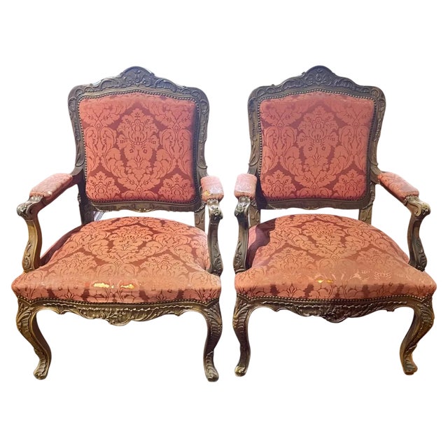 Set of Louis XV Style Armchairs, 19th Centuty For Sale