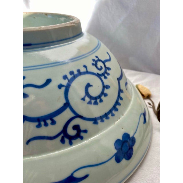 19th Century Japanese Hirado-Style “Helmet” Bowl With Sho-Chiku-Bai Motif For Sale - Image 16 of 18