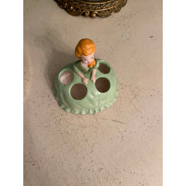 Vintage Ceramic Girl Lipstick Holder Chairish