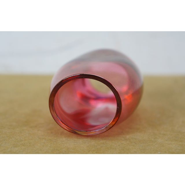 Red Mid 20th Century Johansfors Swedish Bohemian Cranberry Glass Lily of the Valley Bud Vase For Sale - Image 8 of 12