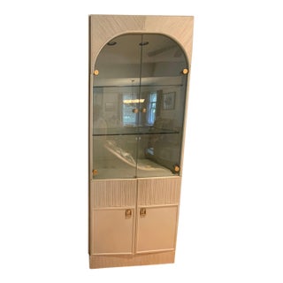 20th Century Bamboo Glass Door Cabinet For Sale