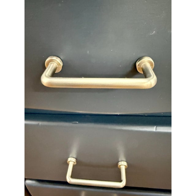 Late 20th Century Hand Painted Blue Dresser Chest Handcrafted in Vt For Sale In New York - Image 6 of 6