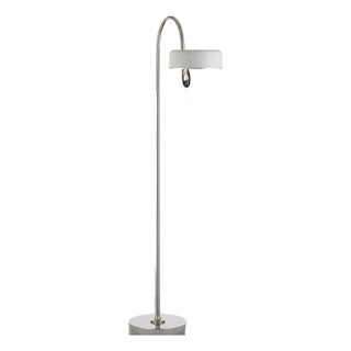 Thomas O'Brien by Visual Comfort Signature Oso 58" Articulating Reading Floor Lamp in Polished Nickel with Matte White Shade For Sale