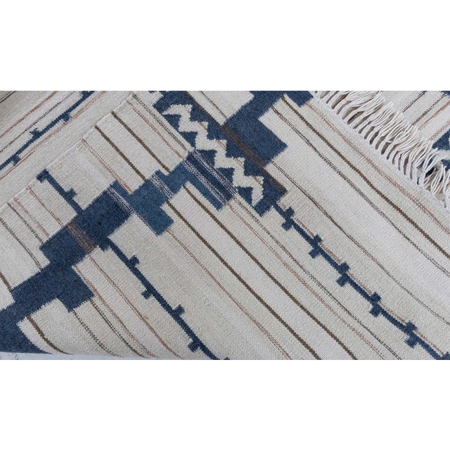 Modern Swedish Runner by Doris Leslie Blau Size: 4'1" × 18'0" (124 × 548 cm) This contemporary Swedish flat-weave runner...
