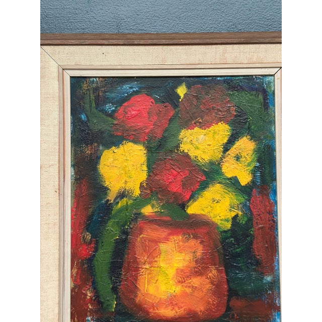 1970s Yngve Johansson, Flowers in Vase, 1970, Oil on Canvas, Framed For Sale - Image 5 of 12