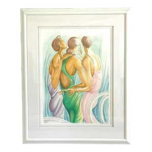 1980s Ernie Barnes Signed and Numbered Lithograph, Framed