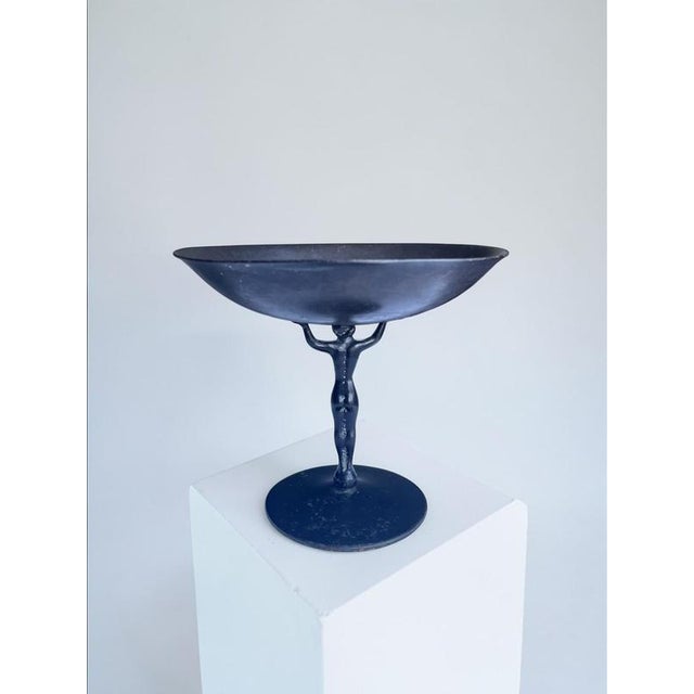 Art Deco Swedish Bronze Figural Centerpiece Bowl by Just Andersen for GAB, Sweden, 1930s For Sale - Image 4 of 10