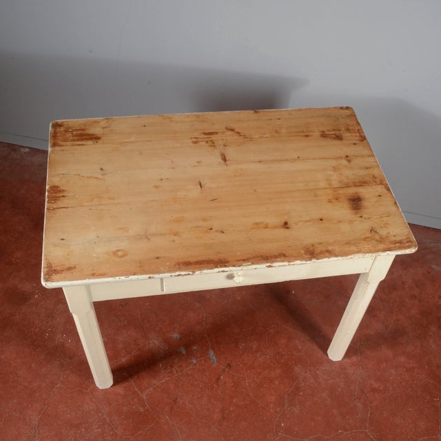 Painted Fir Kitchen Table, Early 1900s For Sale - Image 9 of 18