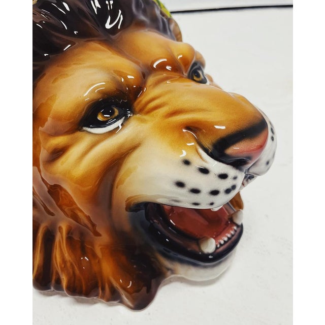 Early 21st Century Wall Shelf Lion in Ceramic by Ceramiche Boxer For Sale - Image 5 of 6