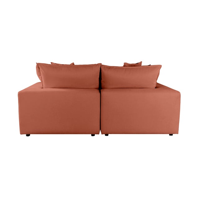 Cali Rust Performance Fabric Modular Loveseat For Sale In Los Angeles - Image 6 of 8