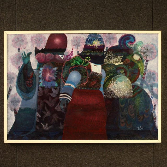 Simonetta Carpini, Masked Figures, 1980, Mixed Media For Sale - Image 16 of 16