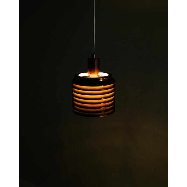 Mid-Century Swedish Copper Ceiling Pendant Lamp by Hans-Agne Jakobsson, 1950s For Sale - Image 6 of 7