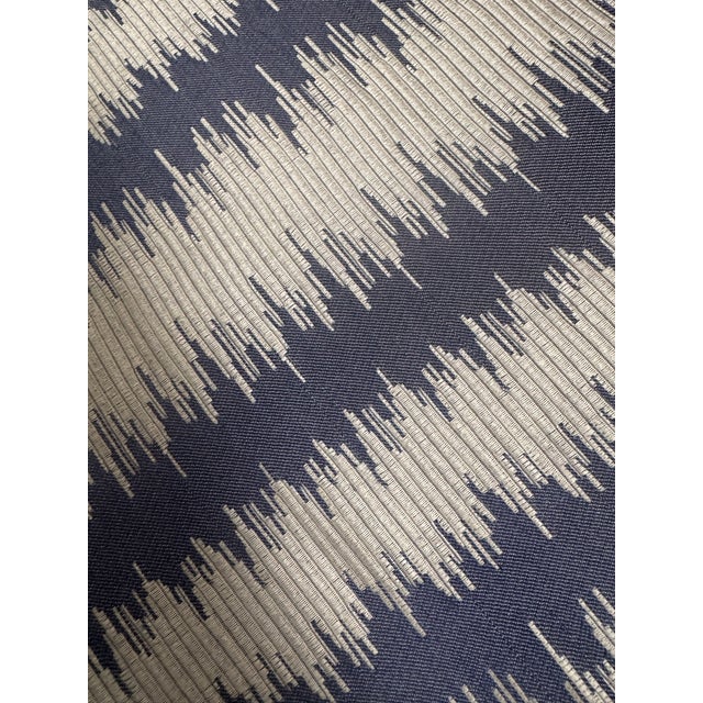 Contemporary 1.8 Yards Scalamandre Konya Ikat Stripe Indigo For Sale - Image 3 of 4