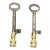 Vintage Pair of Skeleton Keys Lamp Finials For Sale