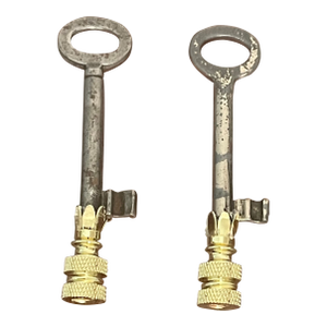 Vintage Pair of Skeleton Keys Lamp Finials