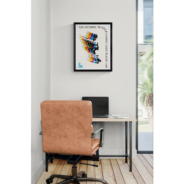 Lake placid ice hockey – 1980 – original vintage olympic poster by robert madden – pop art sports – 63.5x48.5 cm this...