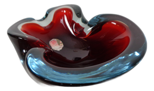 Sommerso Murano Glass Ashtray, Italy, 1960s