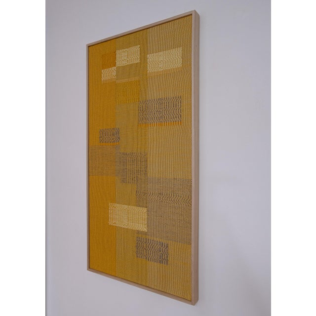 A cotton, linen, and silk tapestry handwoven on a traditional loom in Susanna Costantini's weaving studio. Spigolatura 90...