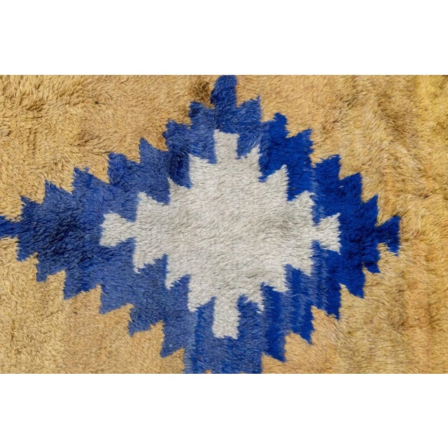 Fine Antique Turkish Oushak Angora Wool Rug 4'8'' X 7'2'' For Sale - Image 4 of 7