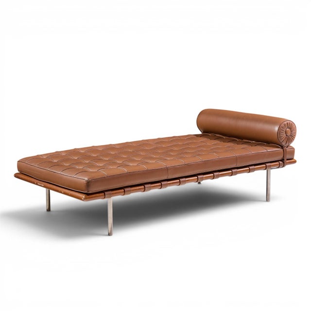 Brown Mies Van Der Rohe for Knoll Mid Century Barcelona Daybed Chaise For Sale - Image 8 of 10