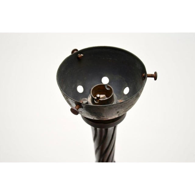 Brown Antique French Bronze Lamp by Jean-Jules Cambos, 1880 For Sale - Image 8 of 17