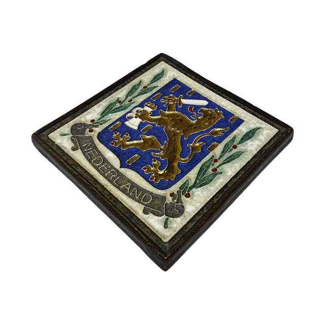 Mid-Century Cloisonné Nederland Tile from Royal Delft De Porceleyne Fles For Sale - Image 6 of 17