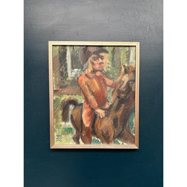 Ebbe Höglund, Horse Rider, 1950s, Oil on Canvas, Framed For Sale - Image 7 of 12