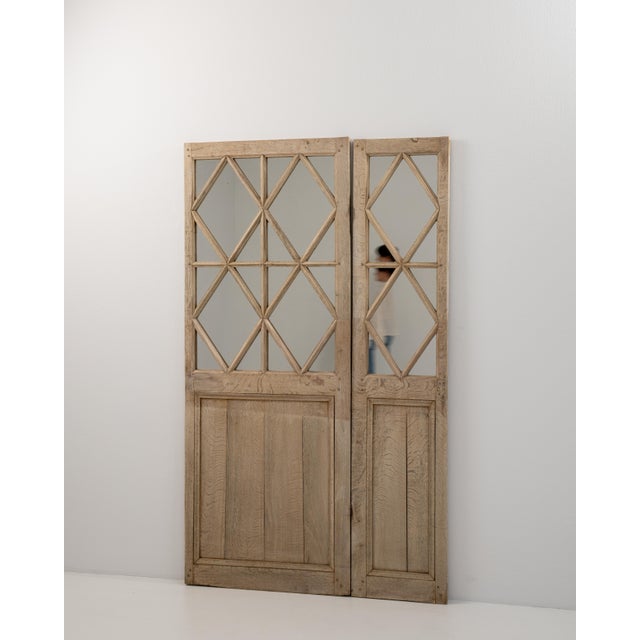 French Pair Of Oak Panel Mirrors For Sale - Image 3 of 10